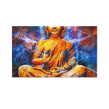Buddha Statue Mandala Print Polyester Flag