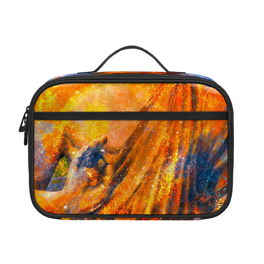 Buddha Statue Mandala Print Portable Lunch Bag