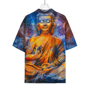 Buddha Statue Mandala Print Rayon Hawaiian Shirt