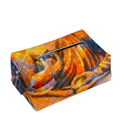 Buddha Statue Mandala Print Rectangle Tissue Box Cover