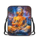 Buddha Statue Mandala Print Rectangular Crossbody Bag