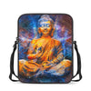 Buddha Statue Mandala Print Rectangular Crossbody Bag