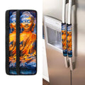 Buddha Statue Mandala Print Refrigerator Handle Covers