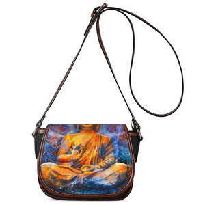 Buddha Statue Mandala Print Saddle Bag