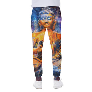 Buddha Statue Mandala Print Scuba Joggers