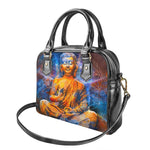 Buddha Statue Mandala Print Shoulder Handbag