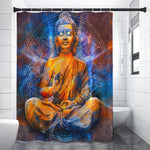 Buddha Statue Mandala Print Shower Curtain