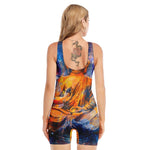 Buddha Statue Mandala Print Sleeveless One Piece Swimsuit