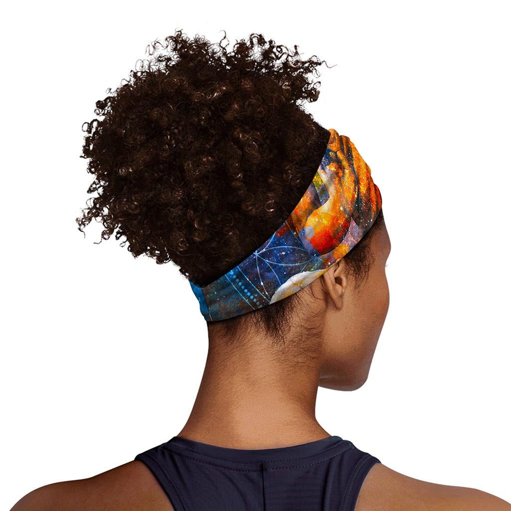 Buddha Statue Mandala Print Sports Headband