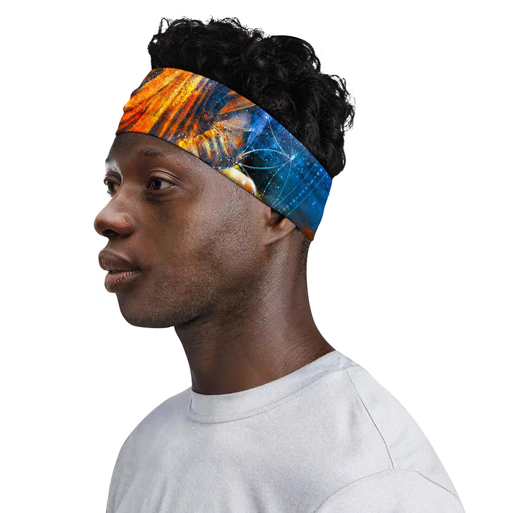 Buddha Statue Mandala Print Sports Headband