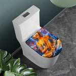 Buddha Statue Mandala Print Toilet Lid Cover