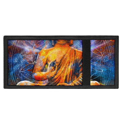 Buddha Statue Mandala Print Trifold Wallet