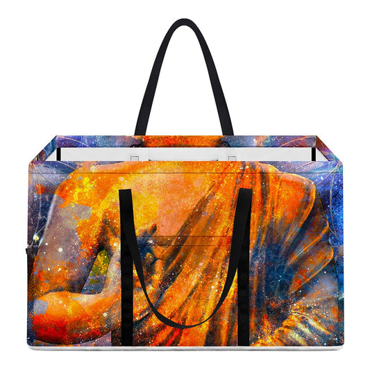 Buddha Statue Mandala Print Utility Tote Bag