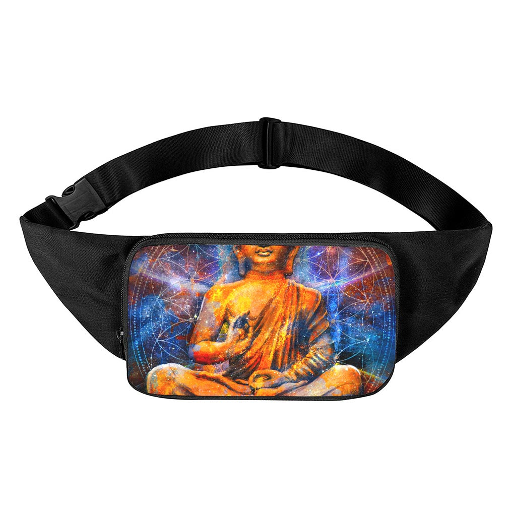 Buddha Statue Mandala Print Waist Bag