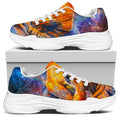 Buddha Statue Mandala Print White Chunky Shoes