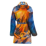 Buddha Statue Mandala Print Women's Bathrobe