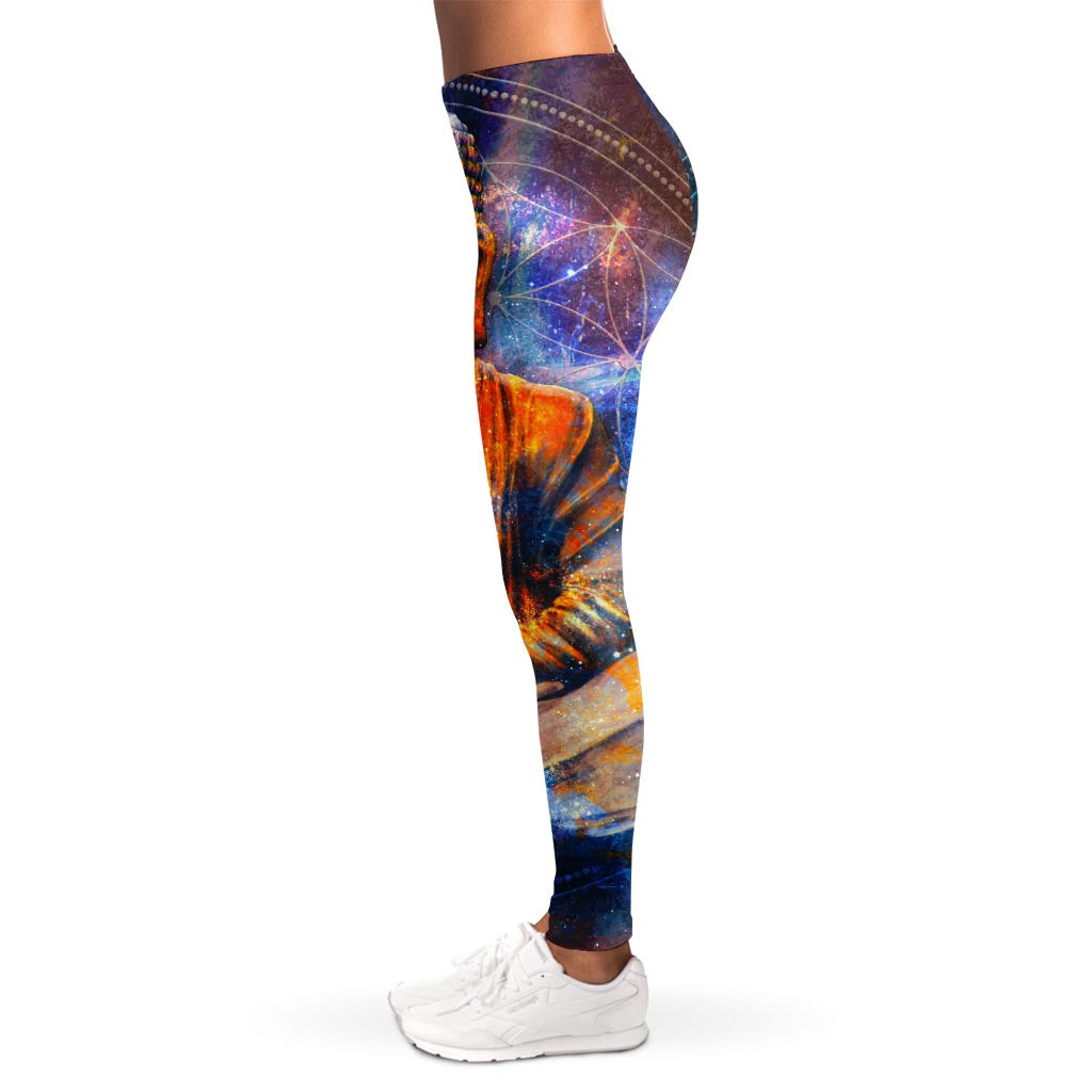 Buddha Statue Mandala Print Women's Leggings