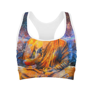 Buddha Statue Mandala Print Women's Sports Bra