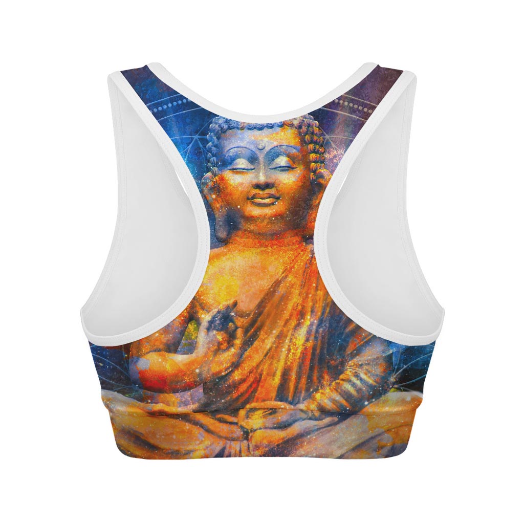 Buddha Statue Mandala Print Women's Sports Bra