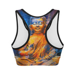 Buddha Statue Mandala Print Women's Sports Bra