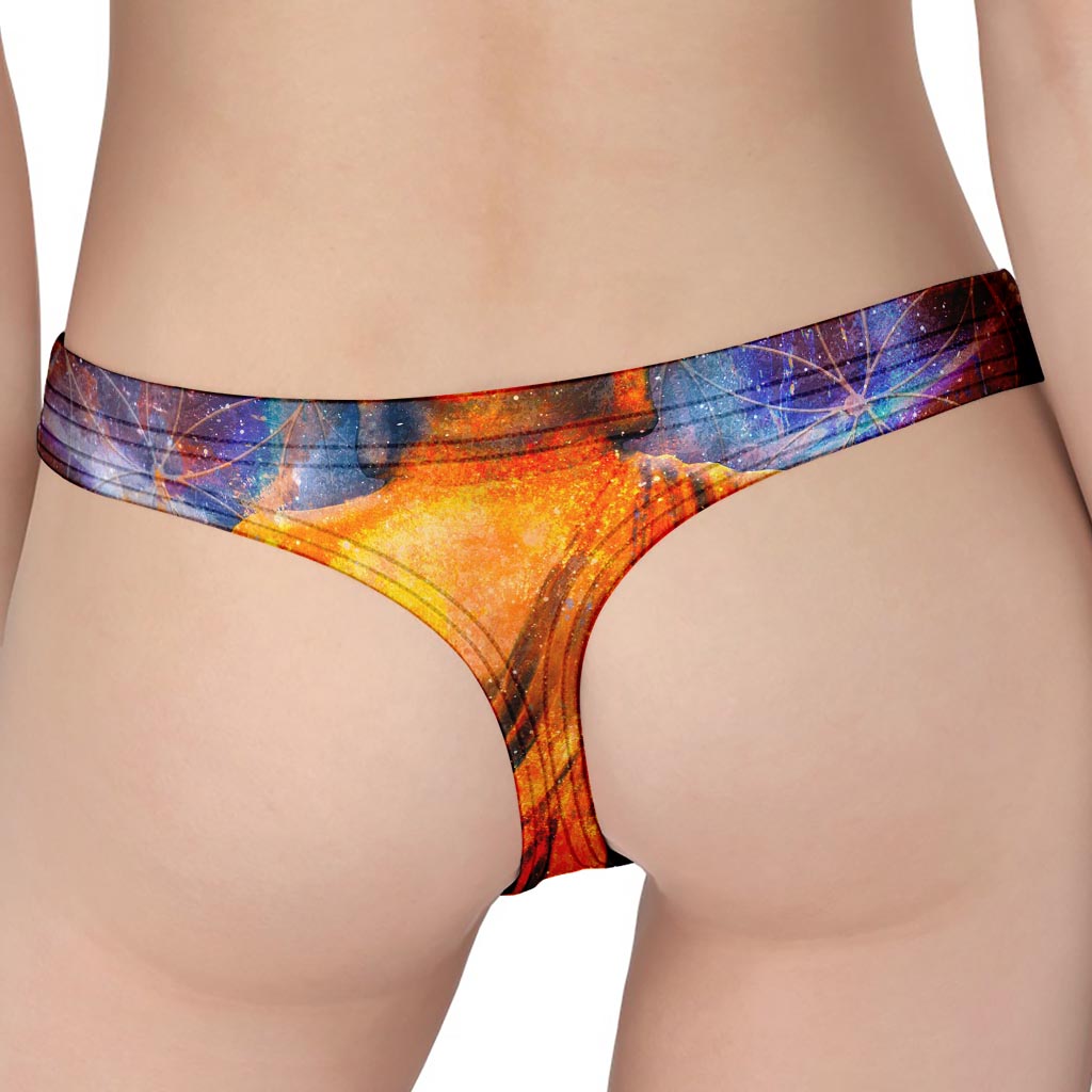 Buddha Statue Mandala Print Women's Thong