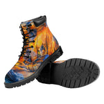 Buddha Statue Mandala Print Work Boots