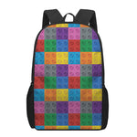 Building Blocks Toy Pattern Print 17 Inch Backpack