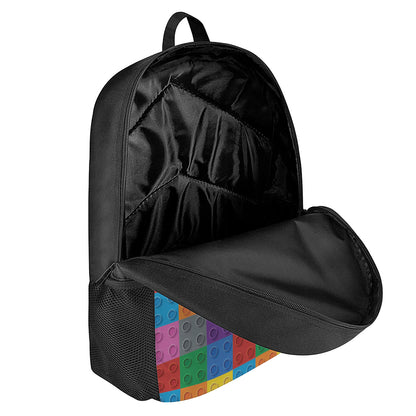 Building Blocks Toy Pattern Print 17 Inch Backpack