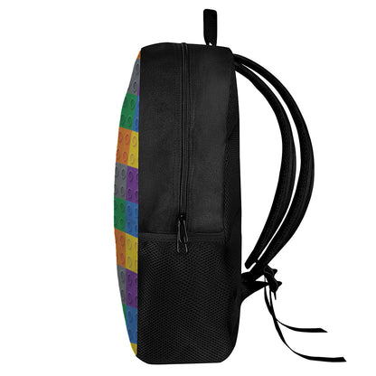 Building Blocks Toy Pattern Print 17 Inch Backpack