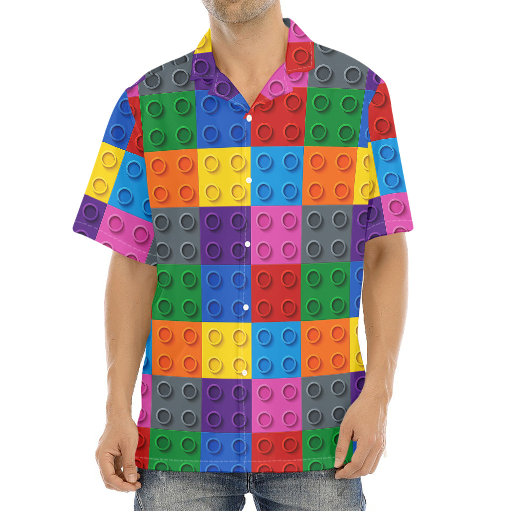 Building Blocks Toy Pattern Print Aloha Shirt