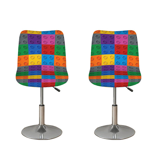 Building Blocks Toy Pattern Print Bar Stool Covers