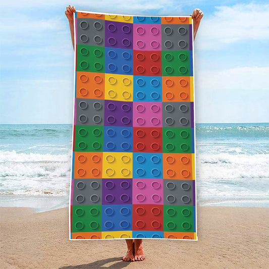 Building Blocks Toy Pattern Print Beach Towel
