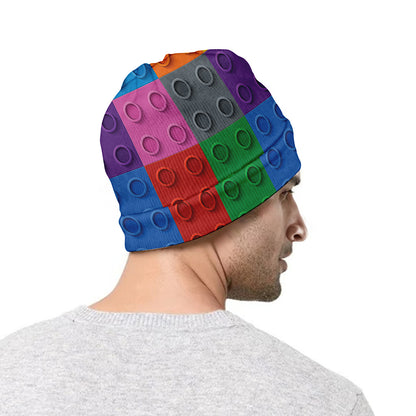 Building Blocks Toy Pattern Print Beanie