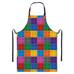 Building Blocks Toy Pattern Print Bib Apron With Pocket
