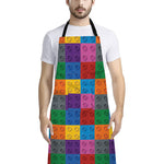 Building Blocks Toy Pattern Print Bib Apron With Pocket