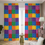 Building Blocks Toy Pattern Print Blackout Pencil Pleat Curtains