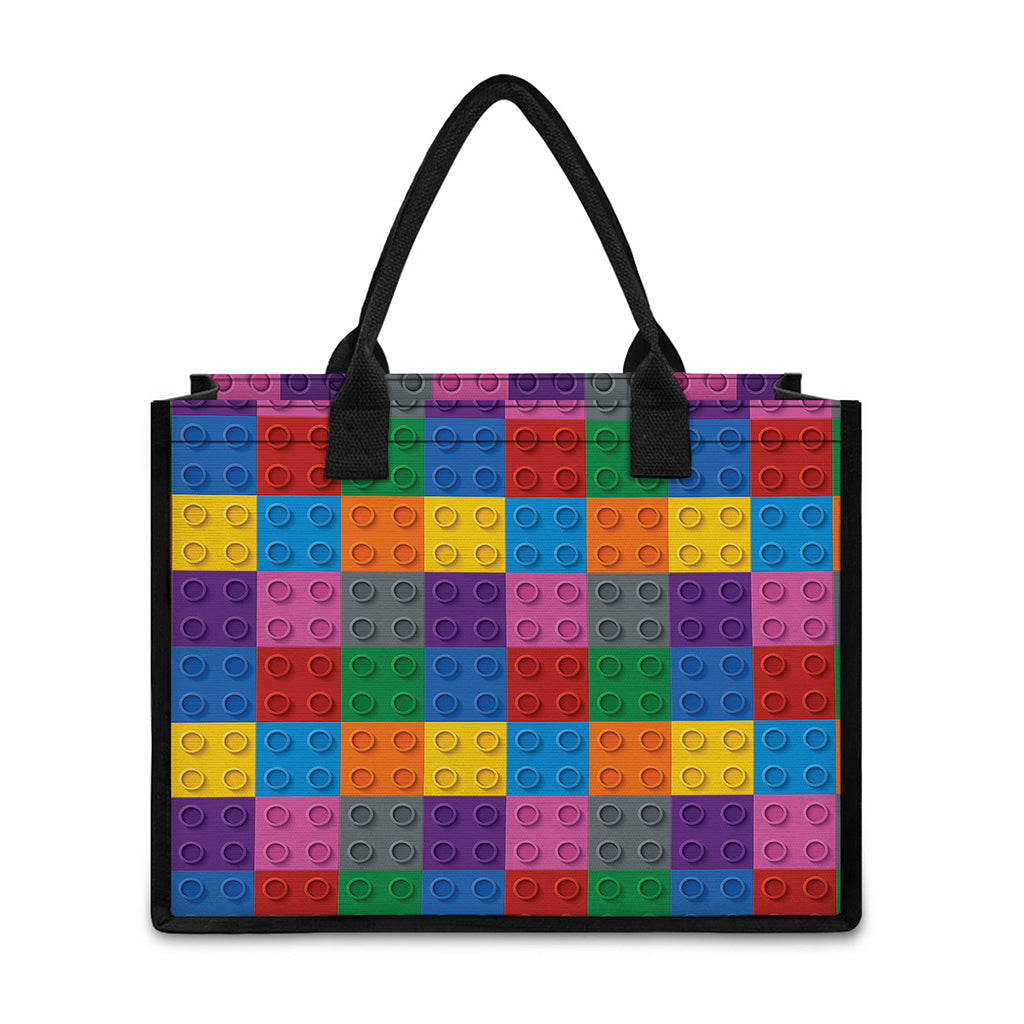Building Blocks Toy Pattern Print Canvas Tote Bag