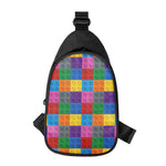 Building Blocks Toy Pattern Print Chest Bag