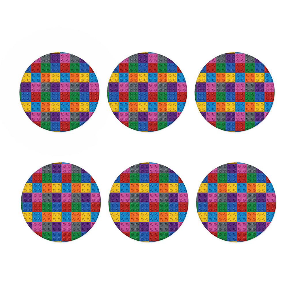 Building Blocks Toy Pattern Print Coaster Set