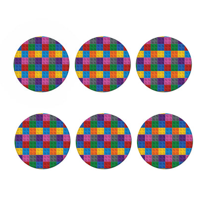 Building Blocks Toy Pattern Print Coaster Set