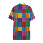 Building Blocks Toy Pattern Print Cotton Hawaiian Shirt