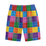 Building Blocks Toy Pattern Print Cotton Shorts