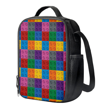 Building Blocks Toy Pattern Print Crossbody Lunch Bag