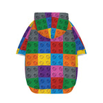 Building Blocks Toy Pattern Print Dog Zip Up Hoodie