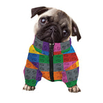 Building Blocks Toy Pattern Print Dog Zip Up Jacket