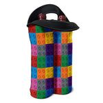 Building Blocks Toy Pattern Print Double Neoprene Wine Tote