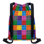 Building Blocks Toy Pattern Print Drawstring Backpack