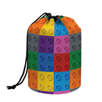 Building Blocks Toy Pattern Print Drawstring Makeup Bag