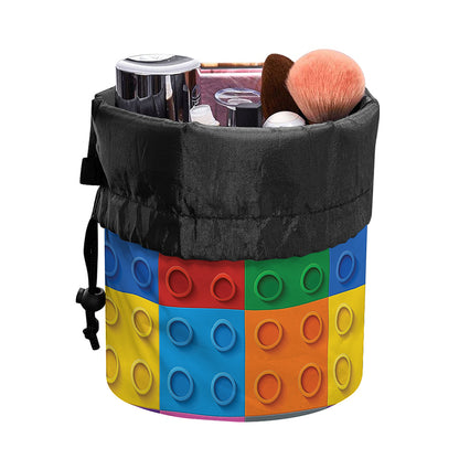 Building Blocks Toy Pattern Print Drawstring Makeup Bag