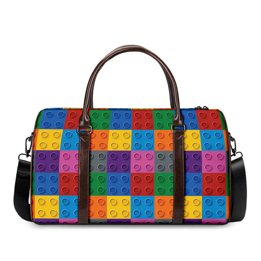 Building Blocks Toy Pattern Print Duffle Bag